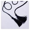 Cinturón casual de poliéster HD130 con borlas, cuerda de cintura decorativa fresca y pequeña, joyería de estilo étnico, cinturón tejido