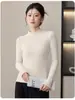 2026 Nueva Camiseta Básica Gruesa con Forro de Felpa y Cuello Semi-Alto para Mujer, Prenda Interior Térmica de Otoño e Invierno, Ropa de Manga Larga para Mujer