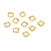Cobre conservador de color bañado en oro real de 18k, con diseño de trébol de cuatro hojas y estrella huecos, con tapas terminales de doble orificio, para hacer joyería DIY, incluyendo pulseras y collares