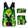 Mochila Nueva de Anime de Dibujos Animados de Dragon Ball de Amazon para Estudiantes de Primaria y Secundaria, Bolsa Escolar, Bandolera, Estuche para Lápices, Set de Tres Piezas
