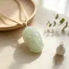 Colgante de cerradura auspiciosa de nube alternativa de Jade Haitan, colgante de jade de Aventurina de agua clara de Buda y Guanyin, collar con cerradura de bolsa de dinero que cumple deseos