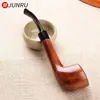 Actual al por mayor elegante negro marrón elegante pipa diseño chino gran cantidad preferencial cabeza redonda boca plana pipa