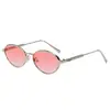 Gafas de Sol de Moda Metálicas, Modernas y Elegantes para Hombres y Mujeres, Montura Ovalada de Alta Gama Estilo Coreano, Versátiles para Fotografía Callejera y Fiestas
