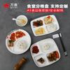 Bandeja Rectangular Melamina Imitación Porcelana Comida Rápida A5 Particionada Engrosada Vajilla Comercial Múltiples Compartimentos Cantina Escolar