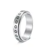 Anillo Giratorio Popular de Acero de Titanio para Alivio del Estrés de Amazon, Anillo de Pareja de Margarita Fresca, Joyería con Patrón de Flor Pequeña, Accesorio para la Mano