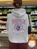 Tamanho europeu transfronteiriço Outono e inverno feminino canguru bolso com capuz manga comprida forrado de lã moletom top NASHVILLE impressão