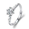 Novo hot TikTok online Transmissão ao vivo vermelha oito corações e oito flechas zircão imitação moissanite anel feminino masculino de seis garras anel de casamento atacado