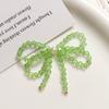 Pendientes pequeños con lazo de perla de cristal Mori para mujer, hechos a mano, con cuentas acrílicas, venta al por mayor