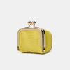 Nueva Bolsa Compacta Dorada de Cuero Genuino Bolsa para Joyería Anillo de Diamantes Mini Anillo Collar Aretes Joyero Monedero