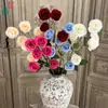 Arranjo de Arco de Casamento Peônia Delicada com 6 Cabeças de Lótus Flores Artificiais Decoração de Parede de Flores para Palco de Hotel Flores Artificiais