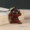 Sándalo Verde Tallado Ultraman Monstruo Pareja Cadena para Teléfono Móvil Colgante Madera Maciza Creativa Colgante para Bolsa Accesorios Personalizados para Hombres y Mujeres