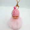 Llavero de Muñeca Durmiente Linda de Imitación de Piel de Conejo Rex Hecha por el Fabricante Colgante de Bola de Pelo para Bolso de Bebé Niña Durmiente Linda Regalo