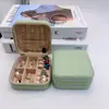 Caja de Almacenamiento Pequeña de PU Brillante para Joyería al por Mayor Almacenamiento de Joyas Pendientes Pendientes Collar Caja de Regalo para Joyería
