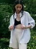 Camisa Rayada de Tencel y Ramio Nuevo Estilo 2026 Holgada Casual Manga Larga Top Ligero Protección Solar 1306 Cuatro Yuan Cuatro