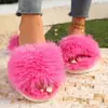 Chinelos Fofos Femininos Transfronteiriços Antiderrapantes Sapatos Femininos de Casa com Solado Grosso Chinelos de Algodão Fofos Pós-parto