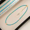 Collar de Perlas de Agua Dulce Natural Turquesa con Cuentas Accesorios Cadena para Clavícula de Mujer Cadena de Collar de Nicho de Lujo Ligero Joyería