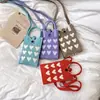 Bolso de Mano Texturizado Verano 2025 Nuevo para Niña Bolso para Teléfono Bolso Cuadrado Pequeño Tejido de Lana Bolso Cruzado