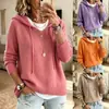 Moda europea y americana para mujer 2026, tienda independiente de Amazon, nueva sudadera con capucha de punto y cordón, suéter, prenda exterior holgada