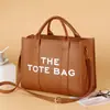 Bolsa de Mujer de PU de Color Sólido Nueva Transfronteriza al por Mayor, Bolso Tote Casual Simple con Letras, Bolso Cruzado de Hombro de Gran Capacidad