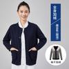Suéter de punto para enfermera, cárdigan, abrigo, suéter, forro polar, grueso, otoño e invierno, ropa de trabajo para médico de hospital, cuello redondo azul oscuro