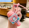 Nuevo llavero divertido de micrófono de grabación, lindo juguete de panda de dibujos animados tocando música, colgante para bolsa de estudiante