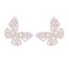 Pendientes de aguja de plata s925 nicho elegante simple combinable para mujer pendientes de mariposa danzante con incrustaciones de circonita de alta calidad