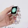 Para Apple Applewatch S9 Reloj S8 Color Pintura al Óleo Flor Mariposa Pulsera iwatch se Correa