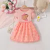 Vestido de Verano Nuevo para Niñas 2026 con Estampado de Capibara, Vestido de Princesa de Malla de Manga Corta para Exportación