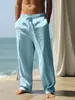 Transfronterizo 2024TEMU pantalones de verano para hombre de algodón y lino transpirables AliExpress holgados casuales deportivos para hombre