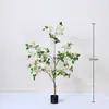 Planta de Bougainvillea em Vaso Simulação Grande Árvore de Flores Artificiais de Chão Decoração para Sala de Estar Interna Plantas Verdes Projeto de Hotel Ornatos de Paisagismo