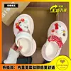 En Stock Entrega Rápida Lindo Gatito Zuecos con Plataforma para Aumentar Altura para Mujer, Sandalias de Playa Antideslizantes para Exteriores de Verano con Punta Cerrada y Medias Deslizantes