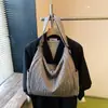 2026 Novo Estilo Simples e Artístico Bolsa Feminina de Lona de Ombro Único, Bolsa Tote Versátil Dobrada para o Trabalho, Bolsa Grande de Ombro
