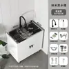 Gabinete de fregadero de acero inoxidable para cocina, fregadero integrado, gabinete de fregadero simple para el hogar, gabinete de fregadero de un o dos tazones