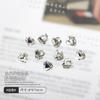 Popular online popular manicure pilha de diamante acessórios novo produto acabado torto coração gordo quadrado diamante Super Flash machado amor unha Diamante