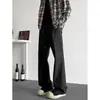 Calça Masculina de Seda Gelada Micro Flare, Verão Fina Solta Reta Preta Marca Tendência 2026 Nova Calça Casual Masculina