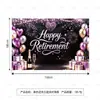 Banner temático de aposentadoria transfronteiriço, conjunto de espirais de favo de mel, adereços de decoração de local e artigos para festas