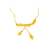 Joyería de Aleación de Cobre, Mismo Estilo que Joyería de Oro, Colgante de Borla de Lirio de Calas Tradicional para Mujer, Lujo Ligero, Sensación de Alta Gama, Cadena de Suéter de Imitación de Oro