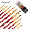 Conjunto de Pincéis Personalizado de Fábrica 10 Canetas de Aquarela Pincéis de Pintura a Óleo Pincéis de Madeira Conjunto Completo Combinação Canetas de Nylon Atacado