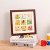 Marcos de Fotos de Pasteles al Óleo de Nueve Cuadrículas y Cuatro Cuadrículas, Marcos de Fotos Cuadrados de Madera Sintética, Marcos de Fotos Creativos para Pintura al Óleo DIY