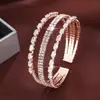 Suministro Exclusivo de Comercio Electrónico de Moda Europea y Americana, Pulsera Abierta para Mujer con Circonita Microincrustada Ultra Brillante, Joyería de Tenis de Lujo Ligero de Alta Gama