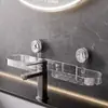 Suporte de Armazenamento para Torneira com Ventosa em Forma de Estrela de Cinco Pontas para Pia de Lavar, Frente de Espelho, Banheiro de Toilette, Sem Furos, Drenante, Montado na Parede