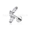 Pendientes de Titanio F136 Incrustados con Circonita Marqués Hojas Clavos para Hélice Auricular Clavos para Labios Joyería de Aleación de Titanio G23 Joyería para Perforación de Cabeza
