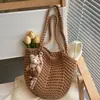 Bolsa de Palha Trançada Vazada para Mulheres 2026 Primavera Nova Tendência Moda Bolsa Tote Grande Capacidade Bolsa de Viagem Férias