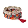 Pulseiras Bohemianas de Múltiplas Camadas Mais Vendidas no Exterior, Joias de Viagem Personalizadas com Contas de Turquesa, Pulseiras Europeias e Americanas, Acessórios de Mão para Comércio Exterior
