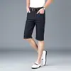 Shorts Jeans Finos Casuais Masculinos Verão 2024 Novo Cor Sólida Stretch Reto Comprimento Médio Moda Dropshipping