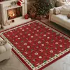 Alfombra Base Lavable de Cachemira Sintética para Festival Navideño, Limpiable, Sin Lavado, Alfombrilla de Suelo de Área Grande con Cobertura Total, Alfombra para Sala de Estar del Hogar