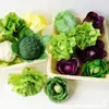 Modelo de Verdura Simulada Lechuga Falsa Repollo Brócoli Hojas Verdes Hojas de Shanghái Modelo de Gabinete Decoración para Casa