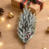 Árvore de Natal artificial de plástico verde nevada com mini frutos vermelhos, decoração de ornamento de mesa, pequeno presente de Natal