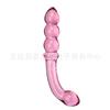Azul facão contas forma transparente vidro pênis feminino masturbador massagem vara adulto sexo brinquedos atacado