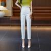Pantalones Harem Pequeños para Mujer Verano 2025 Delgados de Cintura Alta Pantalones Cigarrillo de Nueve Puntos Sueltos Aspecto Adelgazante Pantalones Casuales